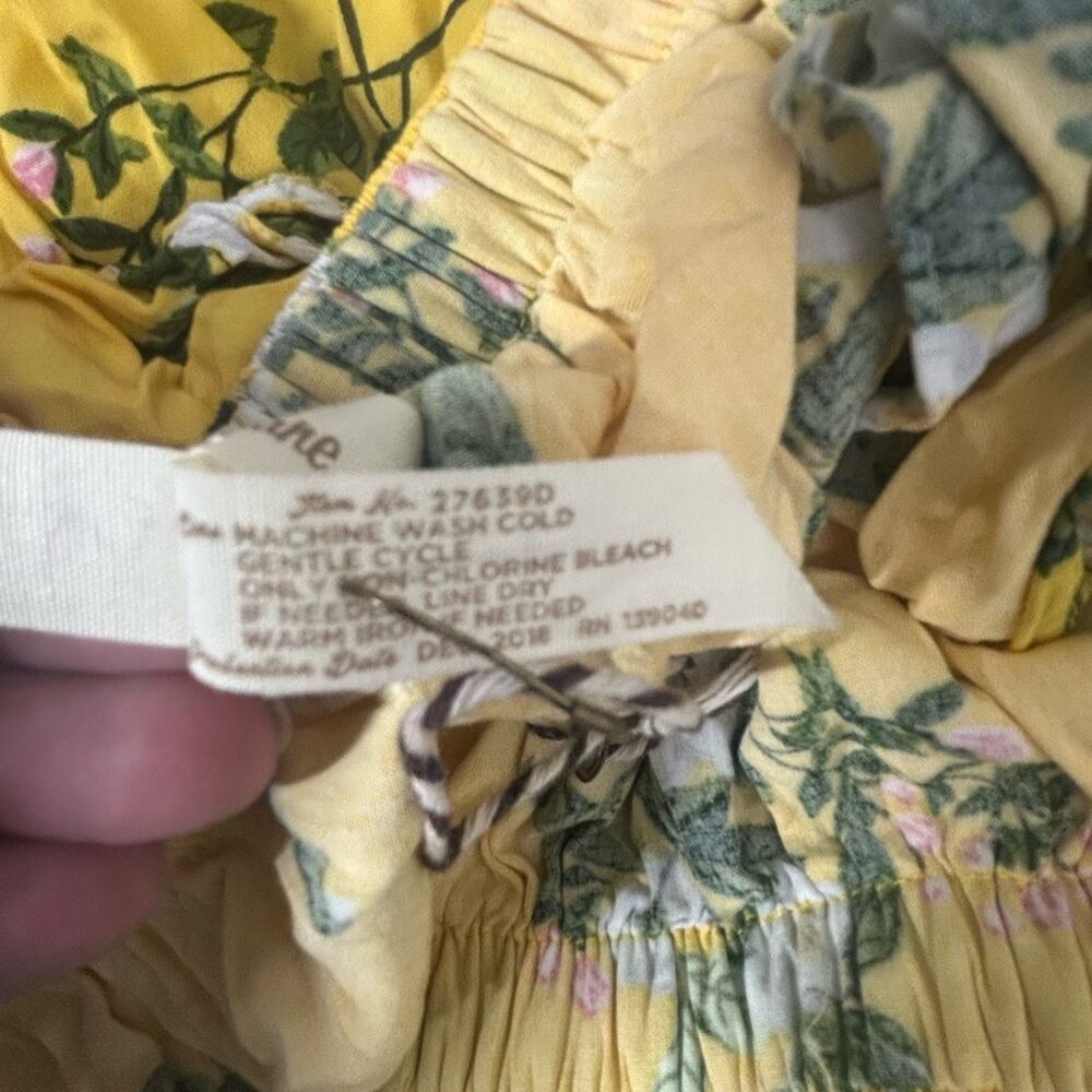 Matilda Jane Floral Off Shoulder Midi Dress L Yellow Boho Ruffle Cottagecore - Picture 10 of 11